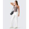 image:imageG4Free BareFeel Built in Bra Camisole Tops Yoga Workout Removable Padded Cami Spaghetti Strap Pilates Tank TopTaupe