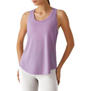 image:imageG4Free Racerback Womens Workout Tank Tops Scoop Neck Hip Length Muscle Top Soft Loose Fit for Gym Athletic TanksLight Purple