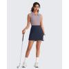 image:imageG4Free A Line Golf Skirts for Women 15 Elastic High Waisted Tennis Skorts Soft Casual Athletic Inner Shorts 4 PocketsDark Navy