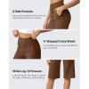 image:imageG4Free Capri Pants for Women 14 Knee Length Wide Leg Yoga Capris Dressy Casual Summer Crop Pants with PocketsDark Coffee
