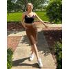 image:imageG4Free Capri Pants for Women 14 Knee Length Wide Leg Yoga Capris Dressy Casual Summer Crop Pants with PocketsDark Coffee