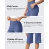 image:imageG4Free Capri Pants for Women 14 Knee Length Wide Leg Yoga Capris Dressy Casual Summer Crop Pants with PocketsDenim Blue