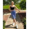 image:imageG4Free Capri Pants for Women 14 Knee Length Wide Leg Yoga Capris Dressy Casual Summer Crop Pants with PocketsDenim Blue