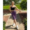 image:imageG4Free Capri Pants for Women 14 Knee Length Wide Leg Yoga Capris Dressy Casual Summer Crop Pants with PocketsGrape Purple