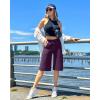 image:imageG4Free Capri Pants for Women 14 Knee Length Wide Leg Yoga Capris Dressy Casual Summer Crop Pants with PocketsGrape Purple