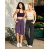 image:imageG4Free Capri Pants for Women 14 Knee Length Wide Leg Yoga Capris Dressy Casual Summer Crop Pants with PocketsGrape Purple