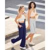 image:imageG4Free Capri Pants for Women 14 Knee Length Wide Leg Yoga Capris Dressy Casual Summer Crop Pants with PocketsLight Grey