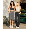 image:imageG4Free Capri Pants for Women 14 Knee Length Wide Leg Yoga Capris Dressy Casual Summer Crop Pants with PocketsMocha Brown