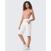 image:imageG4Free Capri Pants for Women 14 Knee Length Wide Leg Yoga Capris Dressy Casual Summer Crop Pants with PocketsWhite