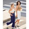 image:imageG4Free Capri Pants for Women 14 Knee Length Wide Leg Yoga Capris Dressy Casual Summer Crop Pants with PocketsWhite