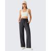 image:imageG4Free Chillwhisp Lightweight Drawstring Wide Leg Pants for Women Side Slit Flowy Palazzo Pants Summer CasualBlack
