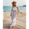 image:imageG4Free Chillwhisp Lightweight Drawstring Wide Leg Pants for Women Side Slit Flowy Palazzo Pants Summer CasualChime Gray