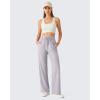 image:imageG4Free Chillwhisp Lightweight Drawstring Wide Leg Pants for Women Side Slit Flowy Palazzo Pants Summer CasualChime Gray