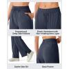 image:imageG4Free Chillwhisp Lightweight Drawstring Wide Leg Pants for Women Side Slit Flowy Palazzo Pants Summer CasualDark Blue