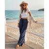 image:imageG4Free Chillwhisp Lightweight Drawstring Wide Leg Pants for Women Side Slit Flowy Palazzo Pants Summer CasualDark Blue