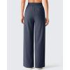 image:imageG4Free Chillwhisp Lightweight Drawstring Wide Leg Pants for Women Side Slit Flowy Palazzo Pants Summer CasualDark Blue
