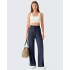 image:imageG4Free Chillwhisp Lightweight Drawstring Wide Leg Pants for Women Side Slit Flowy Palazzo Pants Summer CasualDark Blue