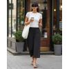 image:imageG4Free Chillwhisp Lightweight Flowy Wide Leg Capris Women  Front Seam Summer Cropped Pants for Travel BeachBlack