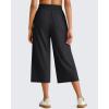 image:imageG4Free Chillwhisp Lightweight Flowy Wide Leg Capris Women  Front Seam Summer Cropped Pants for Travel BeachBlack