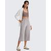 image:imageG4Free Chillwhisp Lightweight Flowy Wide Leg Capris Women  Front Seam Summer Cropped Pants for Travel BeachChime Gray