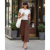 image:imageG4Free Chillwhisp Lightweight Flowy Wide Leg Capris Women  Front Seam Summer Cropped Pants for Travel BeachCoffee Brown