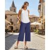 image:imageG4Free Chillwhisp Lightweight Flowy Wide Leg Capris Women  Front Seam Summer Cropped Pants for Travel BeachDusky Purple