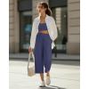 image:imageG4Free Chillwhisp Lightweight Flowy Wide Leg Capris Women  Front Seam Summer Cropped Pants for Travel BeachDusky Purple