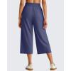 image:imageG4Free Chillwhisp Lightweight Flowy Wide Leg Capris Women  Front Seam Summer Cropped Pants for Travel BeachDusky Purple