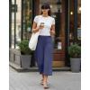 image:imageG4Free Chillwhisp Lightweight Flowy Wide Leg Capris Women  Front Seam Summer Cropped Pants for Travel BeachDusky Purple