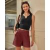 image:imageG4Free EverGoing Dressy Casual Shorts for Women 5 High Waisted Summer Lounge Pleated Shorts with PocketsDark Burgundy