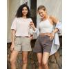 image:imageG4Free EverGoing Dressy Casual Shorts for Women 5 High Waisted Summer Lounge Pleated Shorts with PocketsMocha