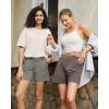 image:imageG4Free EverGoing Dressy Casual Shorts for Women 5 High Waisted Summer Lounge Pleated Shorts with PocketsRock Ridge