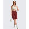 image:imageG4Free EverGoing Womens Bermuda Shorts with Pockets 10  Knee Length Athletic Casual Long ShortsWine