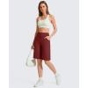 image:imageG4Free EverGoing Womens Bermuda Shorts with Pockets 10  Knee Length Athletic Casual Long ShortsWine
