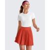 image:imageG4Free Wide Pleated Women Tennis Skirts High Waisted Golf Skorts Lightweight Casual Cute Athletic Builtin Shorts PocketsRust Orange