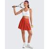 image:imageG4Free Wide Pleated Women Tennis Skirts High Waisted Golf Skorts Lightweight Casual Cute Athletic Builtin Shorts PocketsRust Orange