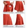 image:imageG4Free Wide Pleated Women Tennis Skirts High Waisted Golf Skorts Lightweight Casual Cute Athletic Builtin Shorts PocketsRust Orange