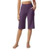 image:imageG4Free Capri Pants for Women 14 Knee Length Wide Leg Yoga Capris Dressy Casual Summer Crop Pants with PocketsGrape Purple