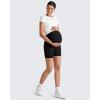 image:imageG4Free Barefeel Maternity Biker Shorts with Pockets Over The Belly Legging Pregnancy Yoga Pants Athletic Workout 5 85Black