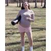 image:imageG4Free Barefeel Maternity Biker Shorts with Pockets Over The Belly Legging Pregnancy Yoga Pants Athletic Workout 5 85Pink