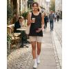 image:imageG4Free Lyocell Side Slits Maternity Tank Tops Crewneck Pregnancy Sleeveless Workout Shirts Loose FitBlack