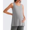 image:imageG4Free Lyocell Side Slits Maternity Tank Tops Crewneck Pregnancy Sleeveless Workout Shirts Loose FitLight Gray
