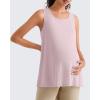image:imageG4Free Lyocell Side Slits Maternity Tank Tops Crewneck Pregnancy Sleeveless Workout Shirts Loose FitLight Pink