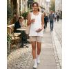 image:imageG4Free Lyocell Side Slits Maternity Tank Tops Crewneck Pregnancy Sleeveless Workout Shirts Loose FitPure White