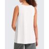 image:imageG4Free Lyocell Side Slits Maternity Tank Tops Crewneck Pregnancy Sleeveless Workout Shirts Loose FitPure White