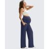 image:imageG4Free ShiftReady Maternity Pants with Pockets Casual Over The Belly Pregnancy Wide Leg Daily TrousersDark Navy