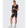image:imageG4Free BareFeel Built in Bra Maternity Romper Cut Out Back Pregnancy Jumpsuit with Pockets Workout CasualBlack
