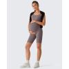 image:imageG4Free BareFeel Built in Bra Maternity Romper Cut Out Back Pregnancy Jumpsuit with Pockets Workout CasualTaupe