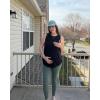 image:imageG4Free Lyocell Ruch Side Maternity Tank Top Crew Neck Sleeveless Loose Fit Pregnancy Yoga ShirtsBlack