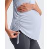 image:imageG4Free Lyocell Ruch Side Maternity Tank Top Crew Neck Sleeveless Loose Fit Pregnancy Yoga ShirtsLight Denim